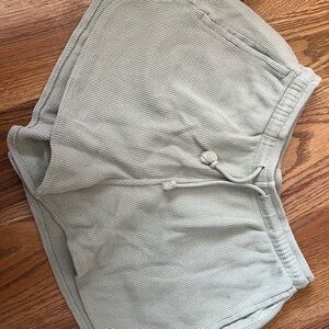 Brandy Melville Sage Waffle Knit Shorts